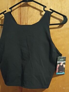 Avia Black High-Neck Crop Sports Bra